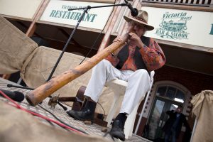 Greg Hastings playing the didgeridoo