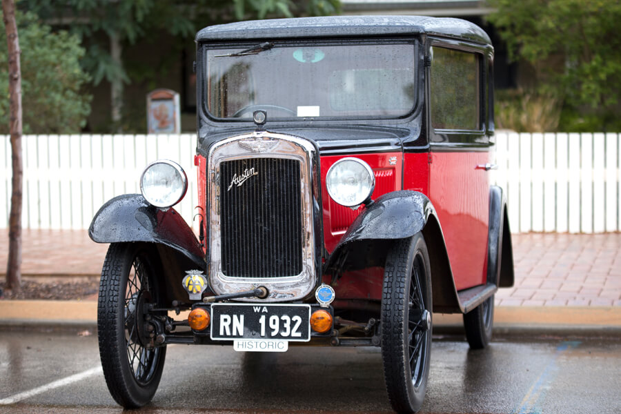 Historic Austin car on display